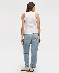 Camisole côtelée à col rond