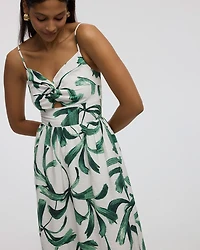 Sleeveless Midi Dress with V Neckline