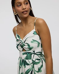 Sleeveless Midi Dress with V Neckline