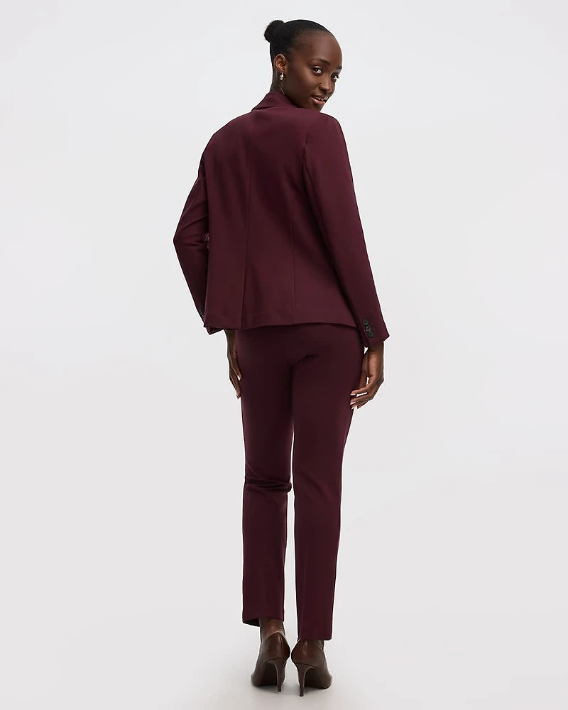 Fitted One-Button Knit Blazer