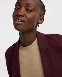 Fitted One-Button Knit Blazer