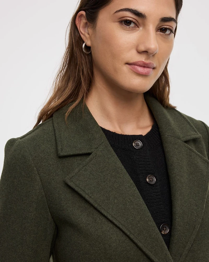 Long Coat with Two-Button Closure