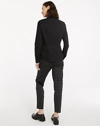 Long-Sleeve Fitted Poplin Blouse