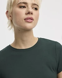 Ribbed Fitted Crew Neck T-Shirt