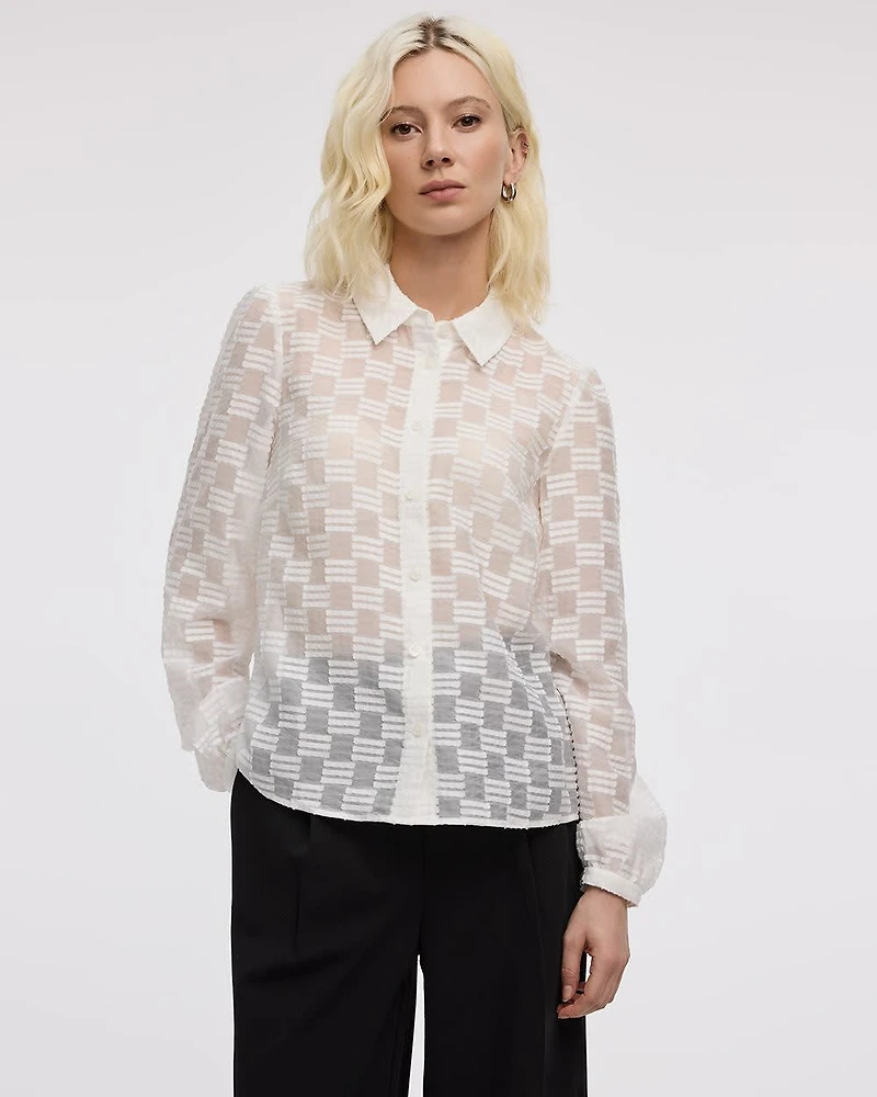 Long-Puffy-Sleeve Blouse