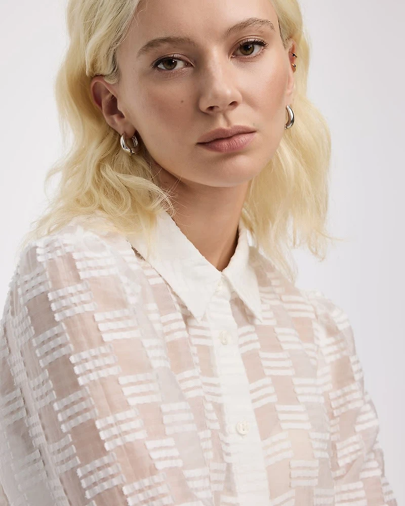 Long-Puffy-Sleeve Blouse