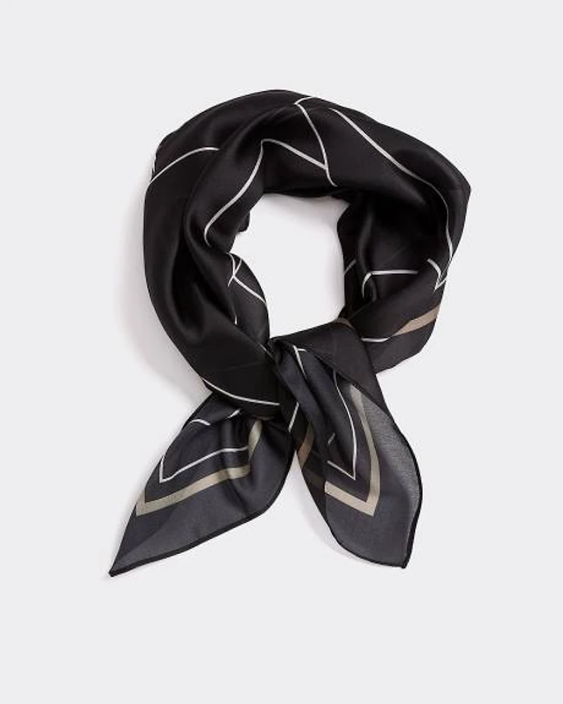 Square Scarf with Geometric Pattern