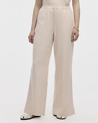 Wide-Leg High-Rise Linen Blend Pant