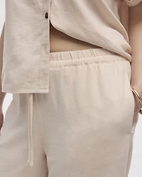 Wide-Leg High-Rise Linen Blend Pant