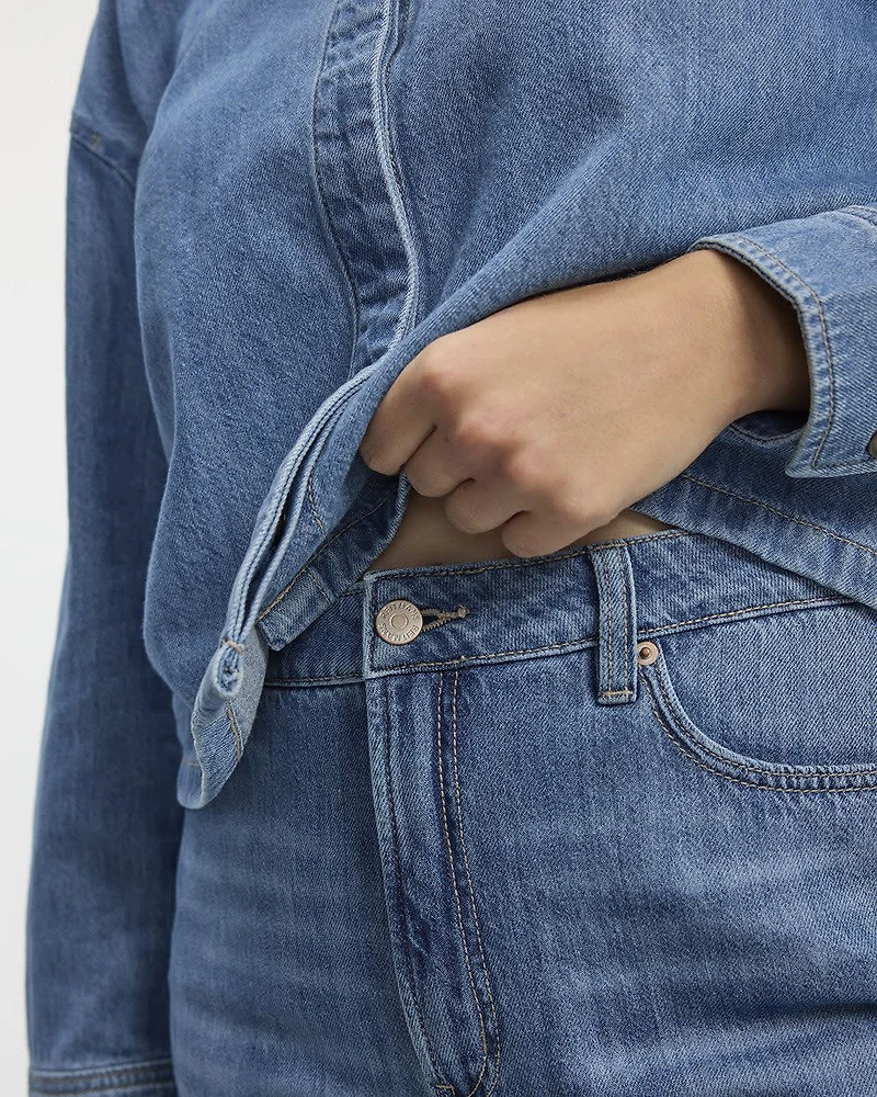 Jean à jambe large et taille haute