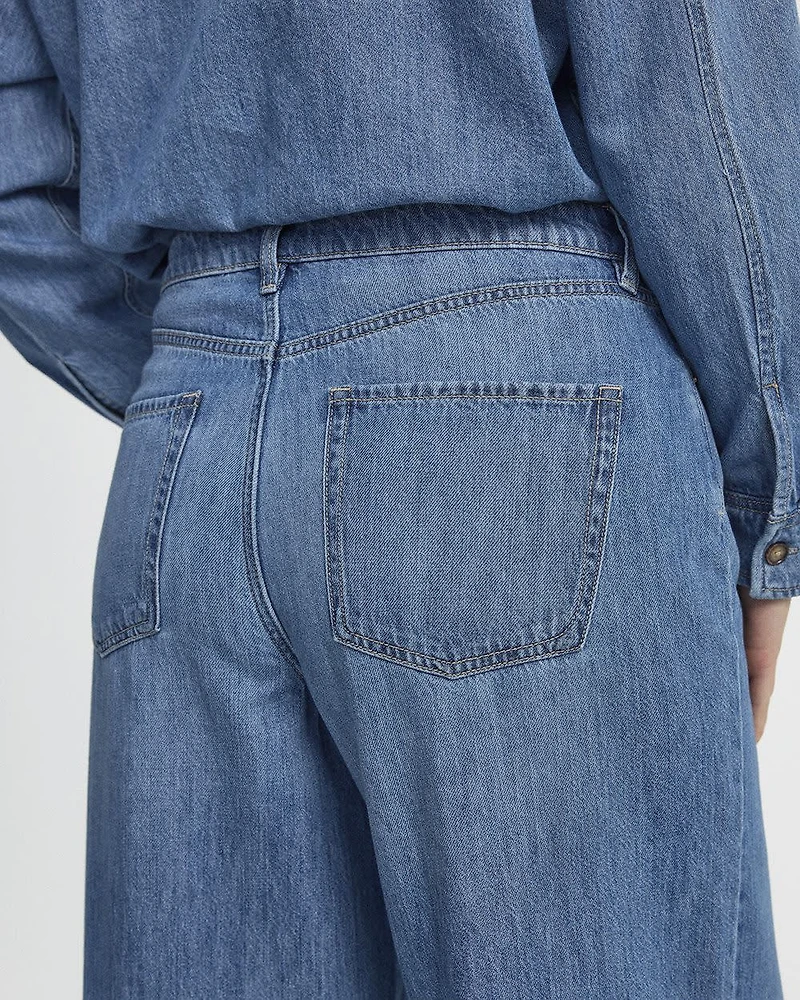 Jean à jambe large et taille haute