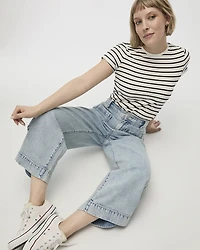Wide-Leg High-Rise Cropped Jean