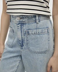 Wide-Leg High-Rise Cropped Jean