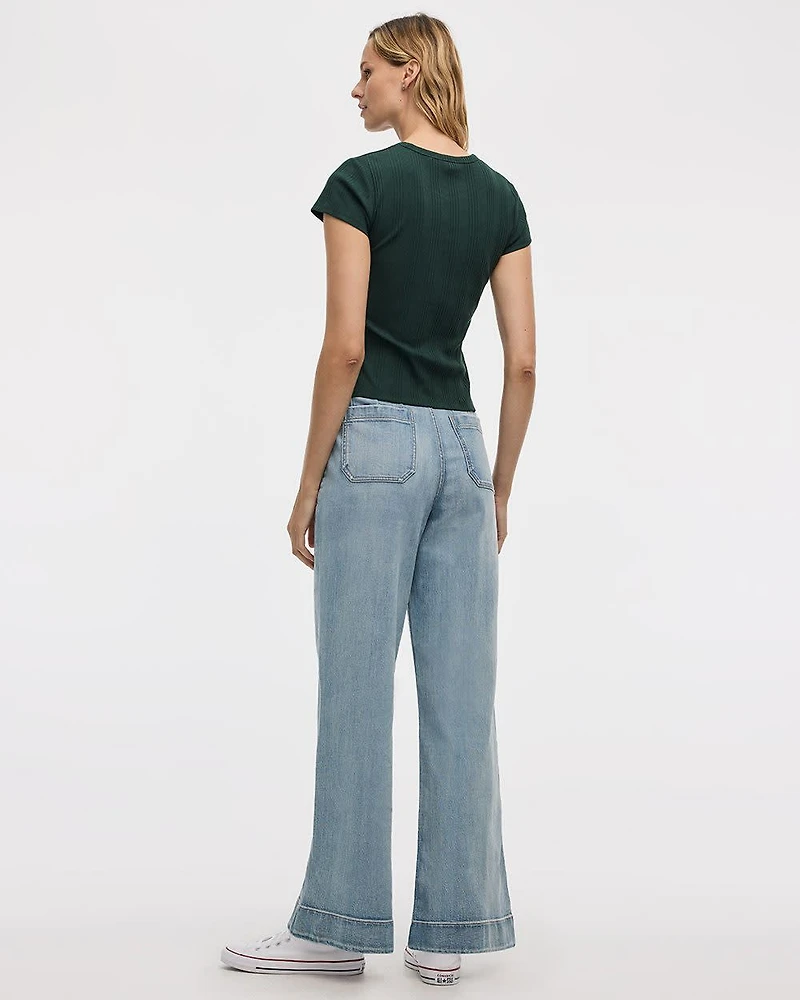 Fitted Crew-Neck Ribbed T-Shirt