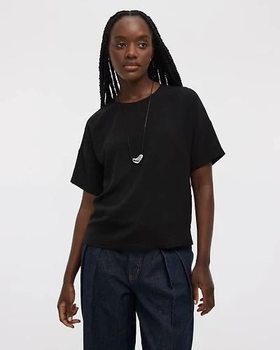 Short-Sleeve Crew-Neck Blouse