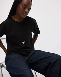 Short-Sleeve Crew-Neck Blouse