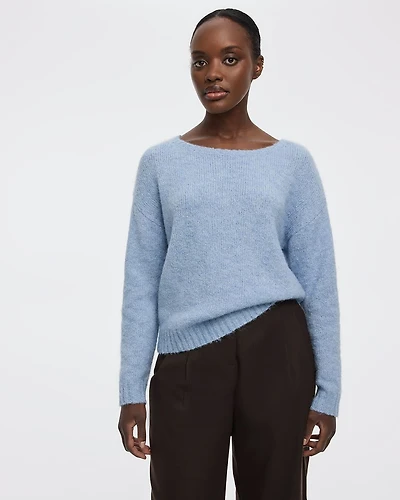 Long-Sleeve Boat-Neck Sweater