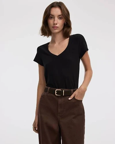 V-Neck Ribbed T-Shirt