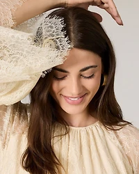 Long-Sleeve Lace Mini Dress