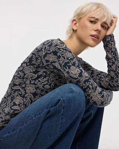 Long-Sleeve Boat-Neck Top