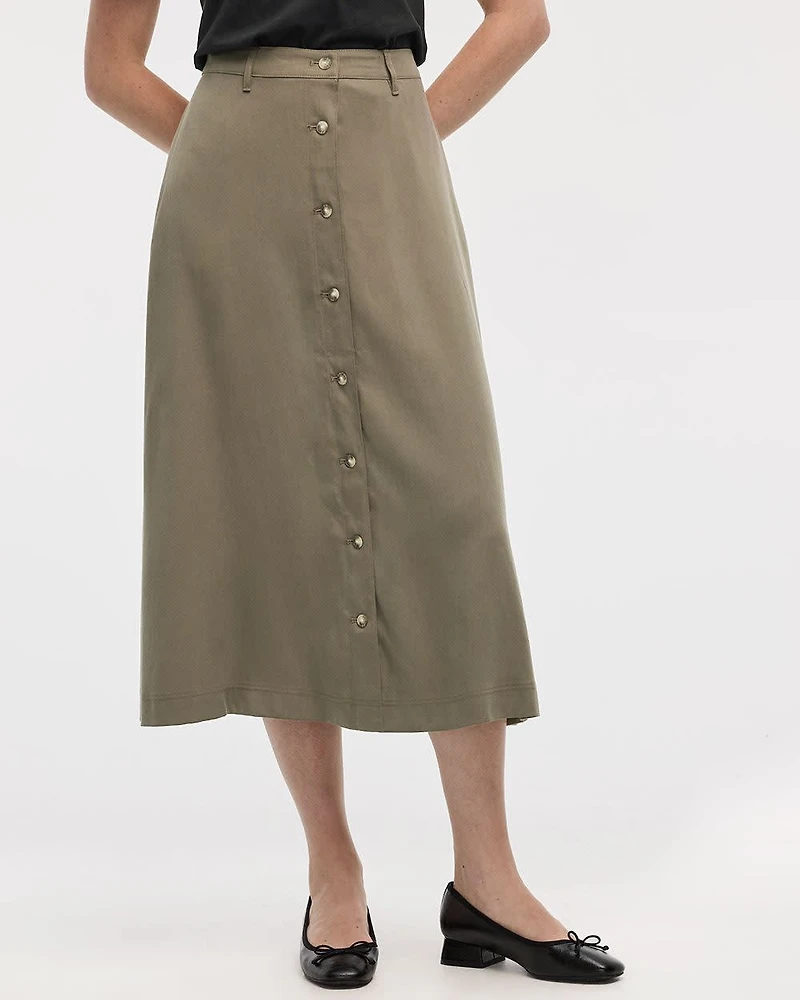 Jupe midi A coupe avec boutons