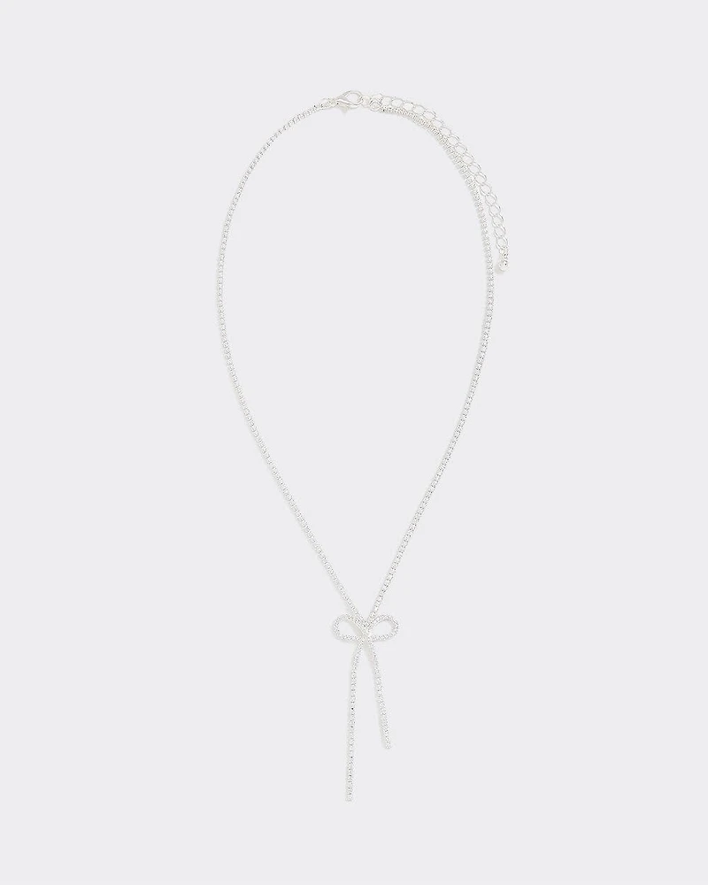Rhinestone Necklace with Bow