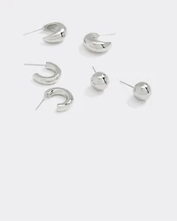 Stainless Steel Hoops and Stud Earrings