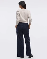 Striped Wide-Leg High-Rise Pant with Elastic Waistband