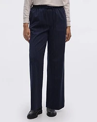 Striped Wide-Leg High-Rise Pant with Elastic Waistband