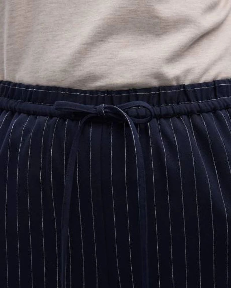 Striped Wide-Leg High-Rise Pant with Elastic Waistband