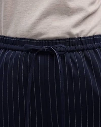 Striped Wide-Leg High-Rise Pant with Elastic Waistband