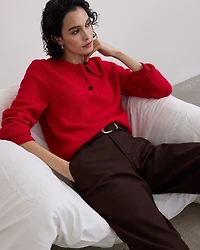 Long-Sleeve Polo Sweater