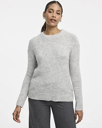 Long-Sleeve Crew-Neck Fluffy-Knit Sweater