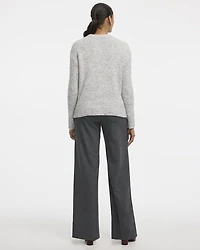 Long-Sleeve Crew-Neck Fluffy-Knit Sweater