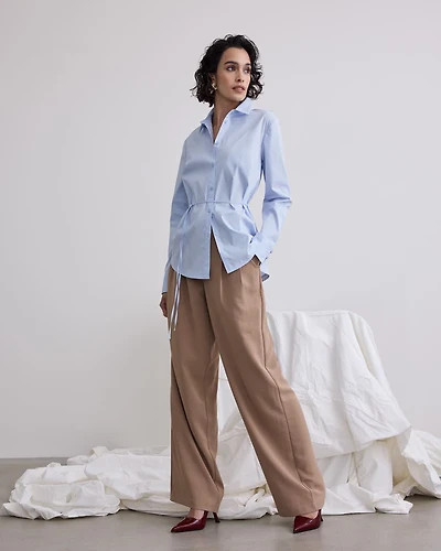 Wide-Leg Mid-Rise Pants