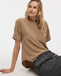 Short-Sleeve Crew-Neck T-Shirt Blouse