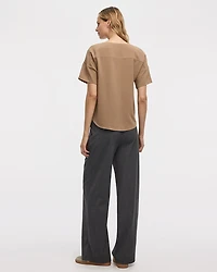 Short-Sleeve Crew-Neck T-Shirt Blouse