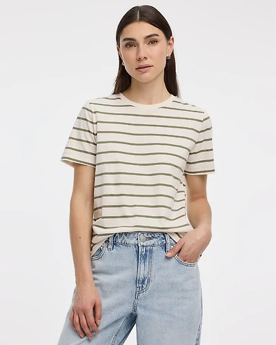 Boyfriend Crew-Neck Striped T-Shirt