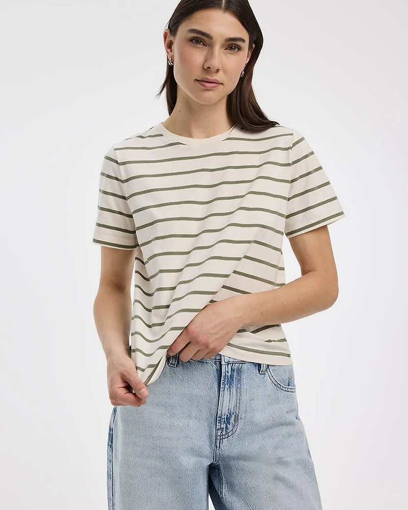 Boyfriend Crew-Neck Striped T-Shirt