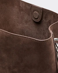 Faux Suede Bucket Bag