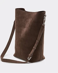 Faux Suede Bucket Bag