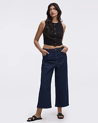 Wide-Leg High-Rise Cropped Jean