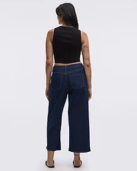 Wide-Leg High-Rise Cropped Jean