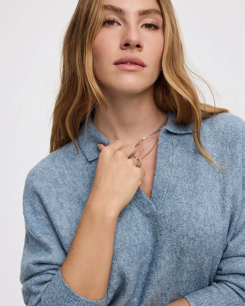 Pull à manches longues et col polo