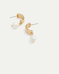 Hoops with Pearl Pendant