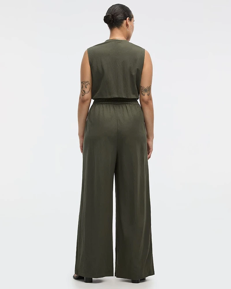 Sleeveless Straight-Leg Jumpsuit