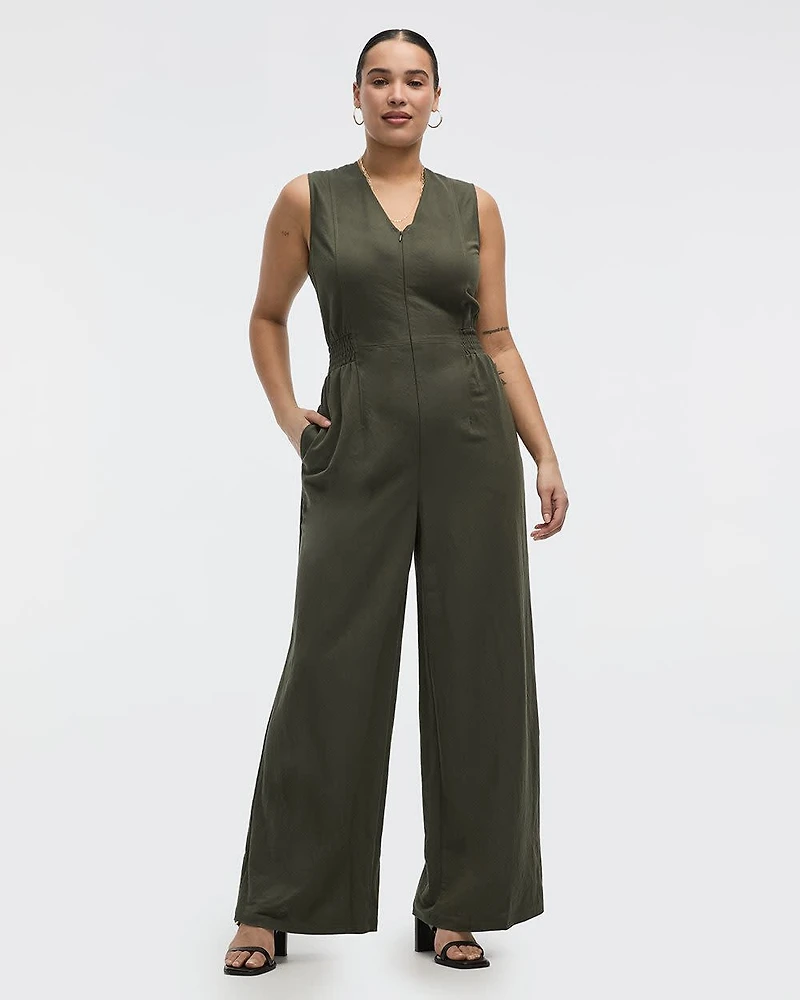 Sleeveless Straight-Leg Jumpsuit