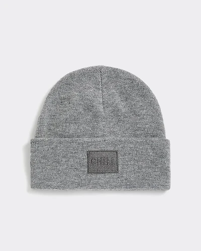 Fold-Over Beanie with Embroidered Patch