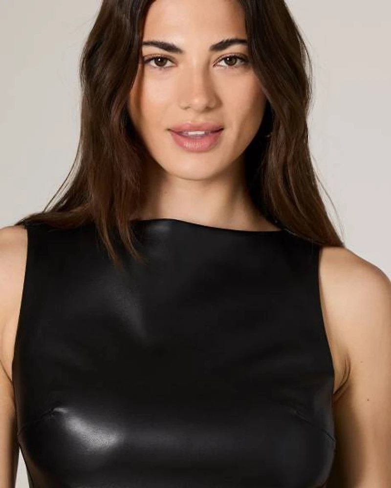 Faux Leather Mini Dress