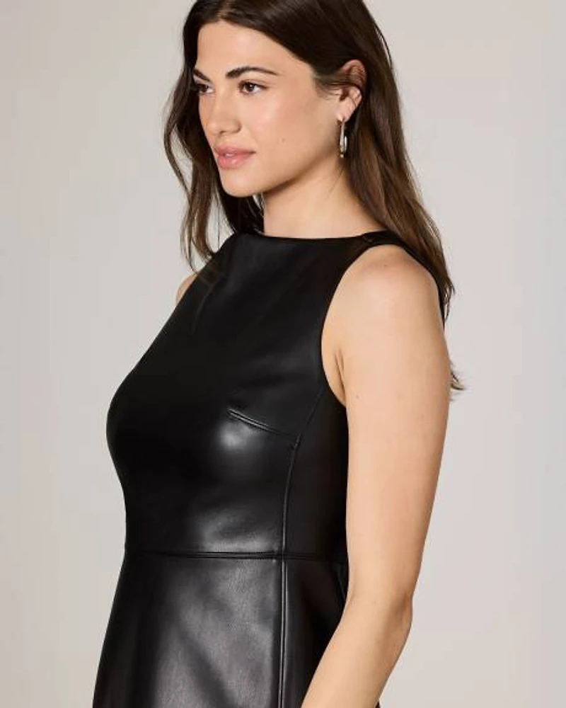 Faux Leather Mini Dress